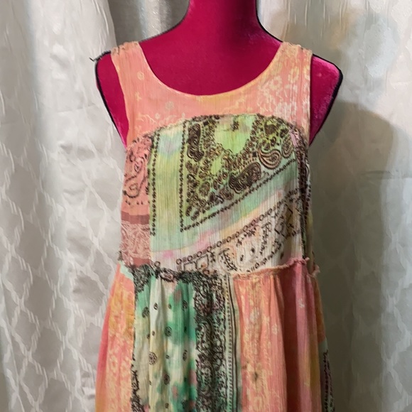 Free People Bandana Rama Dress Size L maxi Gown - Picture 7 of 12